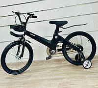 Дитячий велосипед M02 колеса 14" магнієва рама з дзвіночком і кошиком чорний