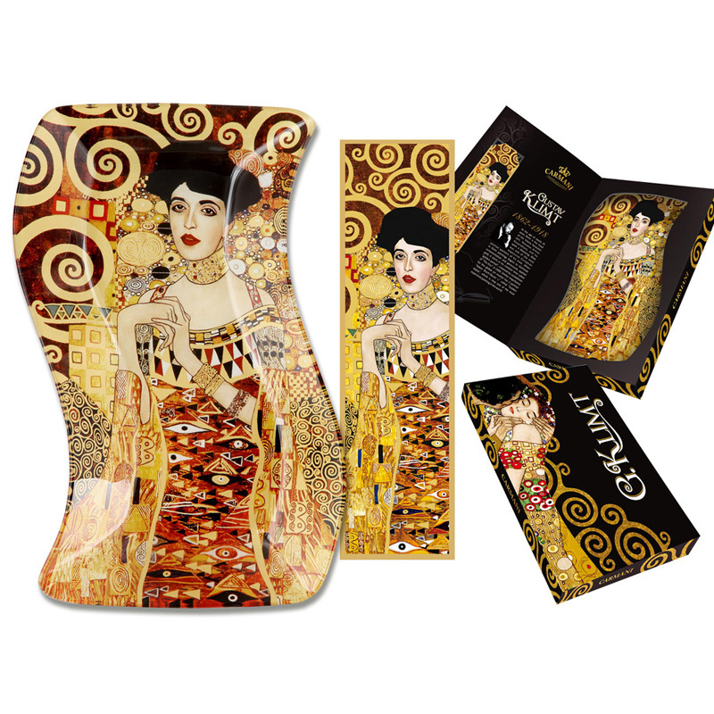 Скляна тарілка Р. Клімт Адель Сагмапі, 23х15 см, фото 1