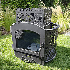 Дров'яна піч для лазні "Кам'янка без виносу, зі склом", 8мм