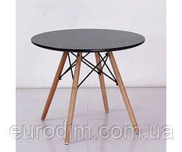 Столик Тауер Вуд журнальний чорний круглий, фото 4
