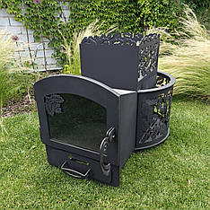 Піч для лазні на дровах "Кам'янка з виносом, зі склом", 8мм