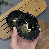 Піала керамічна в техніці «око дракона» Золотистий клен 1шт 110мл, фото 3