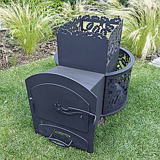 Дров'яна піч для лазні "Кам'янка з виносом без скла", 8мм