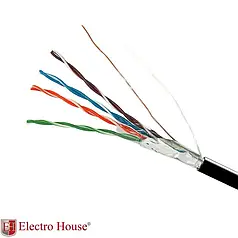 Кабель FTP 4х2х0,51 CCA (зовнішній монтаж, зі сталевим дротом)
