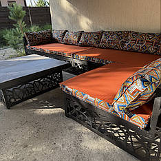 Модульна лаунж зона металева з м'якою частиною. Набірна