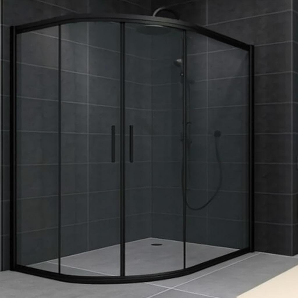 Душова кабіна Aquanil Daniel 120х90х190см без піддону асиметрична права чорна прозоре скло 6 мм