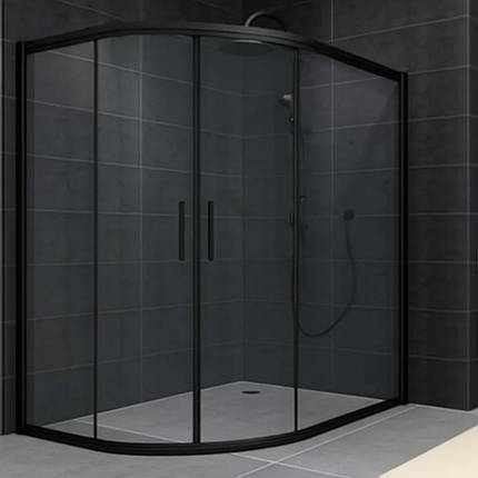 Душова кабіна Aquanil Daniel 120х90х190см без піддону асиметрична права чорна прозоре скло 6 мм, фото 1