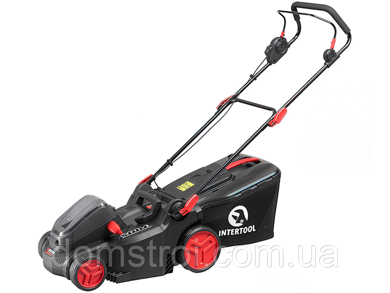 Газонокосарка акумуляторна безщіткова 2х20В 370мм INTERTOOL STORM (WT-9216) без АКБ, без ЗУ