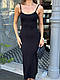 Жіноча легка літня довга сукня по фігурі майка максі сарафан на бретелях трикотаж віскоза, фото 4