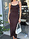 Жіноча легка літня довга сукня по фігурі майка максі сарафан на бретелях трикотаж віскоза, фото 7