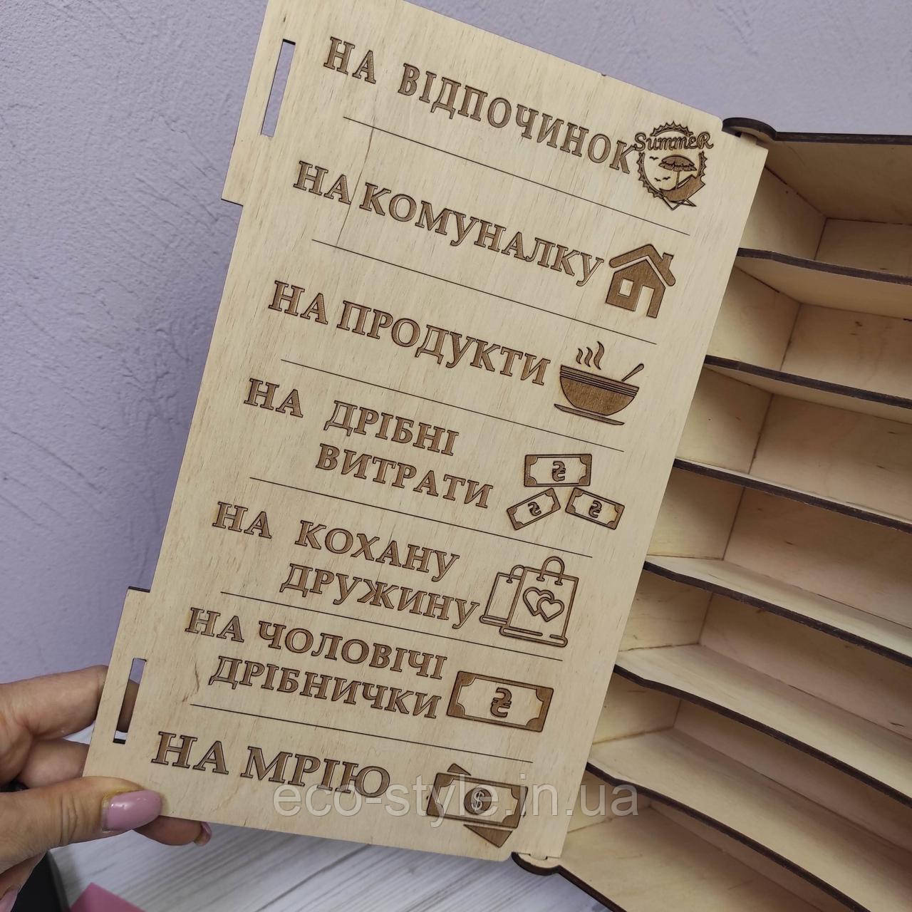 Купюрница, дерев'яна скринька для грошей, Сімейний бюджет. Сімейна скарбниця., фото 1