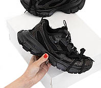 Жіночі кросівки Balenciaga 3XL Triple Black (чорні монохром) преміальні текстильні кроси Y15164