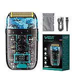 Бездротовий шейвер VGR V-352 з дисплеєм акумуляторна міні електробритва дорожня з usb зарядкою, фото 10