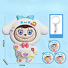 Брелок Лабубу з кнопкою, 3 зміни обличчя,колір рандом, 1шт, 669 / Фігурка-брелок Лабубу / Фігурка Лабубу / Іграшка лабубу, фото 7