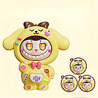 Брелок Лабубу з кнопкою, 3 зміни обличчя,колір рандом, 1шт, 669 / Фігурка-брелок Лабубу / Фігурка Лабубу / Іграшка лабубу, фото 3