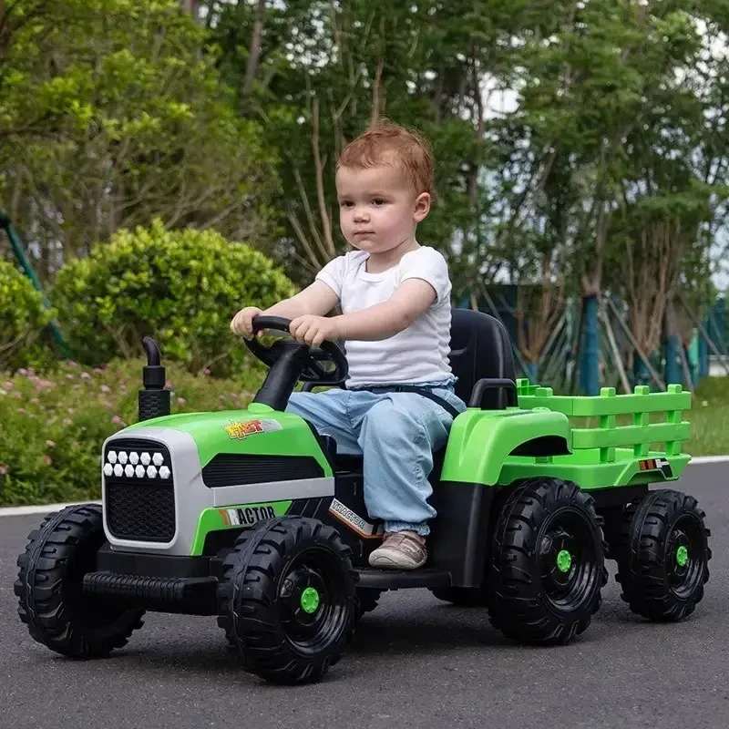 Дитячий електромобіль трактор з причепом John Deere M 5733EBLR-5 (USB, мотори 2x30W, акум.12V10AH)