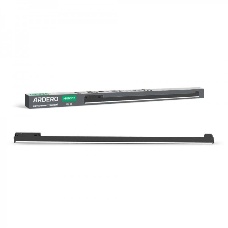 Трековий магнітний світильник Ardero MGN302 36Вт 4000K чорний лінійний 2880Lm LED 900х22х43 мм, фото 1