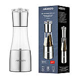 Млин для солі та перцю 2 в 1 Ardesto Gemini, 140 мл, акрил, неіржавка сталь, прозорий, фото 5