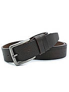 Шкіряний чоловічий ремінь Weatro 3,3 х 110-125 см Темно-коричневий, фото 2