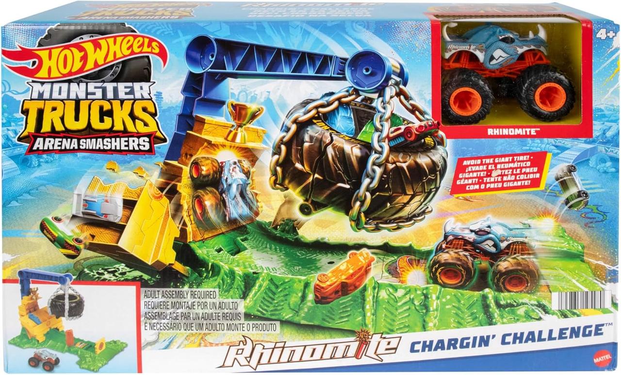 Ігровий набір Хот Вілс Тренувальна арена Hot Wheels Monster Trucks Rhinomite Chargin Challenge