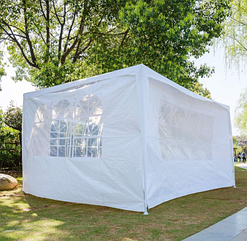 Альтанка 3x4 м водонепроникна з 4 боковими стінками Gazebo white