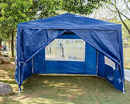 Альтанка 3x4 м водонепроникна з 4 боковими стінками Gazebo blue