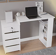 Комп'ютерний стіл (на 4 ящики) СЛТ-5, офісний стіл, стіл для школяра колір Білий