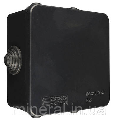 Коробка розподільча серії UAtmo РК 100*100*50, чорна, зов.монтажу, (уп. 20шт) | АСКО-УКРЕМ (A0150170033), фото 1