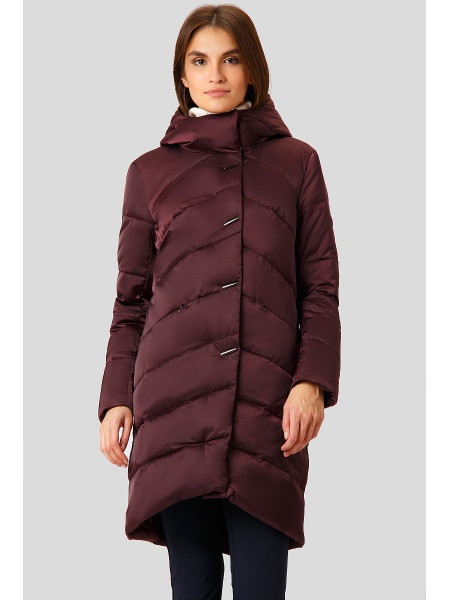 Подовжений жіночий пуховик Finn Flare FW18-11011-807 бордовий L, фото 1