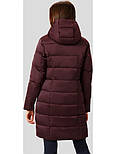 Подовжений жіночий пуховик Finn Flare FW18-11011-807 бордовий L, фото 4