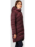 Подовжений жіночий пуховик Finn Flare FW18-11011-807 бордовий L, фото 3