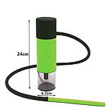 Міні кальян портативний для авто/машини зелений - дорожній компактний кальян 24×6,7 см зеленого кольору, фото 3