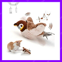 Пташка плюшева іграшка для котів Інтерактивний електричний птах для кота
