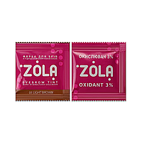 Фарба для брів із колагеном в саше з окисником 01 Light brown ZOLA 5 мл