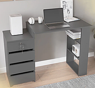 Комп'ютерний стіл (на 4 ящики), офісний стіл, стіл для школяра колір Антрацит