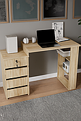 Комп'ютерний стіл (на 4 ящики), офісний стіл, стіл для школяра колір Дуб сонома