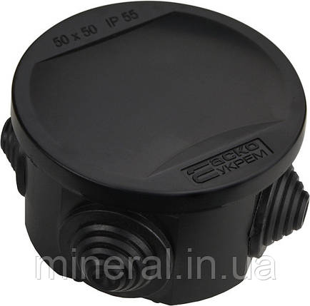 Коробка розподільча серії UAtmo РК 50*50, чорна, зов.монтажу, (уп. 25шт) | АСКО-УКРЕМ (A0150170036), фото 1