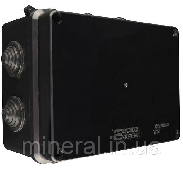 Коробка розподільча серії UAtmo РК 150*110*70, IP65, чорна, зов.монтажу, (уп. 10шт) | АСКО-УКРЕМ (A0150170034)