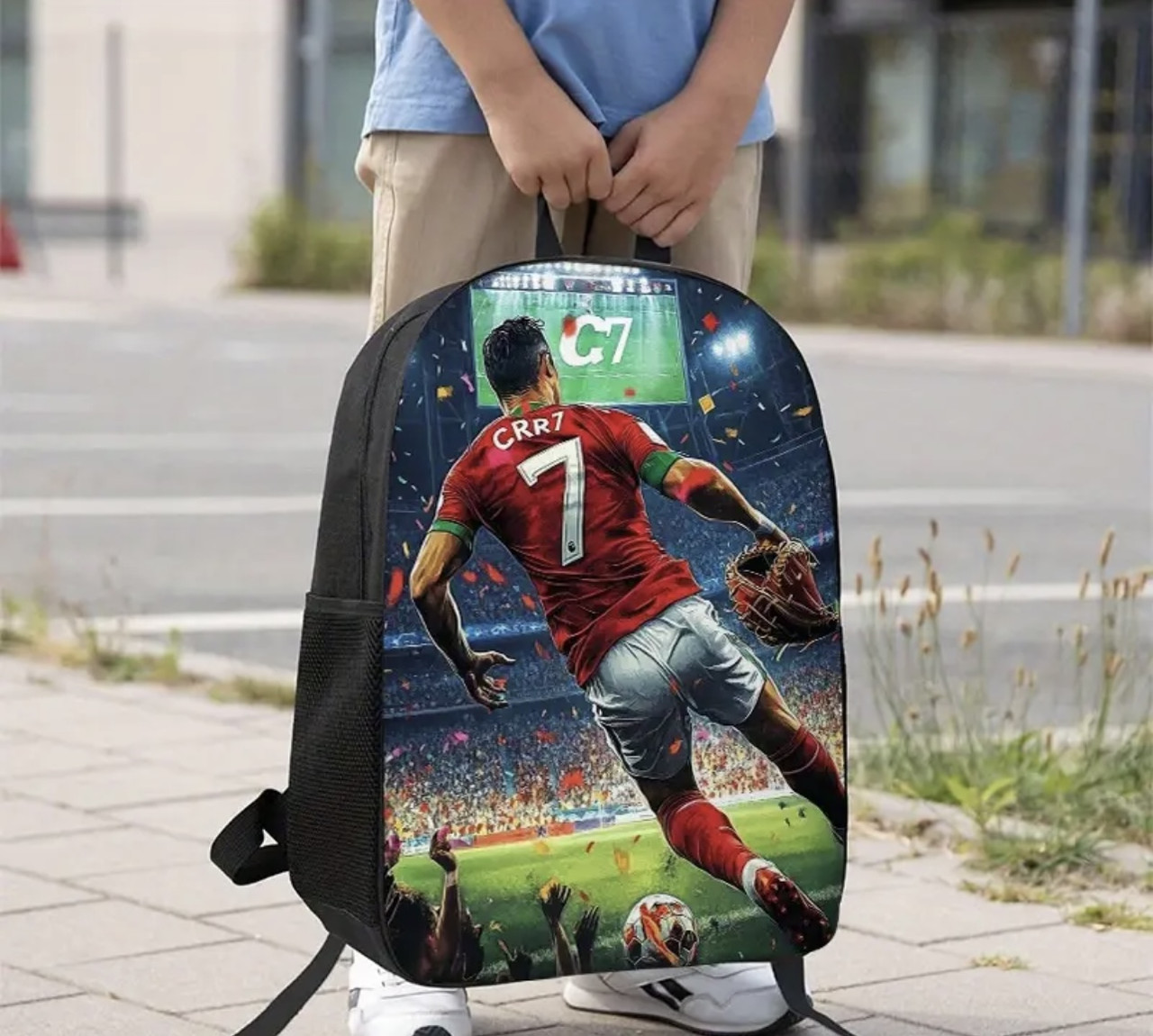 Ультралегкий рюкзак з принтом футболіста Cristiano Ronaldo CR7, фото 1