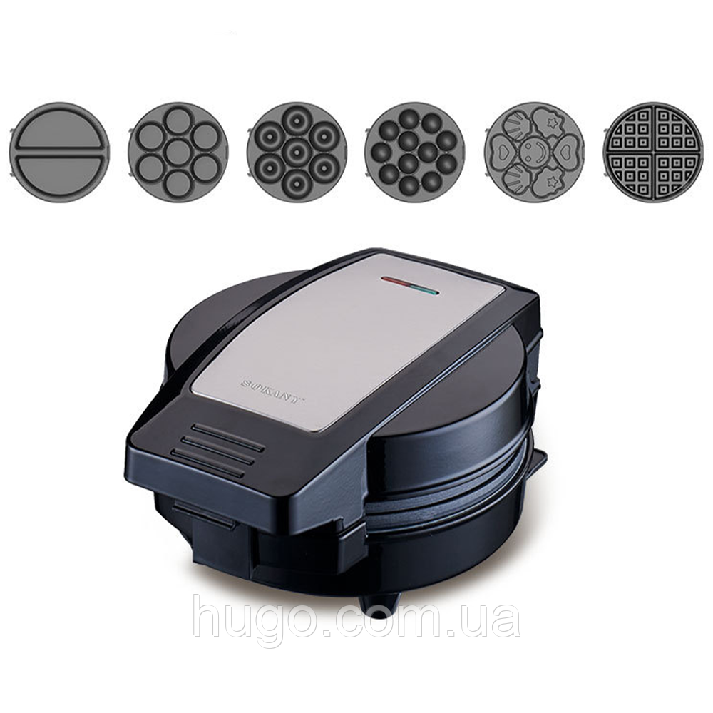 Мультипекар 6в1 з антипригарним покриттям, 1500 Вт, SK-08104 / Притискний електрогриль, фото 1