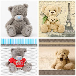 Подарунковий паперовий пакет КВАДРАТ 23*24*10 см Ведмедик