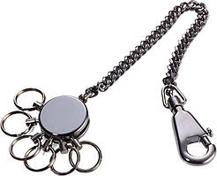 Брелок з карабіном, ланцюжком та шістьма кільцями Troika