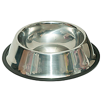 Миска для тварин неіржавка. + гумовий обідок 140 мл 15,5*3,7 см, миска для котів, миска для собак