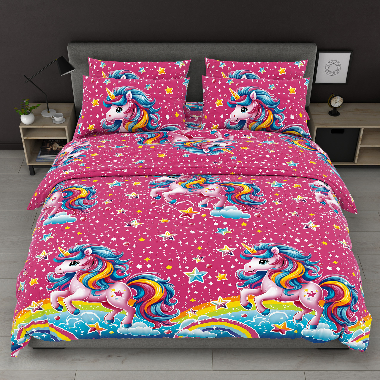 Простирадло 150х220 (Бязь) | Полуторне простирадло від виробника "Королева Ночі" | My Little Pony на рожевому, фото 1