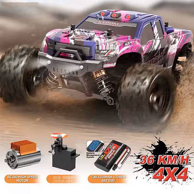 Потужний високошвидкісний джип монстр трак на р/у для дітей / Іграшкова машинка 1:18 їде 36 км/год 4х4 світло 7.4V