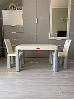 Набір стіл та 2 стільці сірий з білим DOLONI