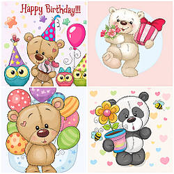 Подарунковий паперовий пакет КВАДРАТ 23*24*10 см Миша