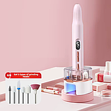 Прилад для манікюру та педикюру в домашніх умовах з УФ лампою й насадками фрейзер для дому лампа для манікюру, фото 2