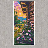 Алмазна мозаїка/вишивка Квітковий літній вечір 40*80 см Орігамі OD 5114, фото 4