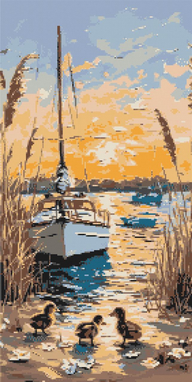 Алмазна мозаїка/вишивка Тепло літнього вечора 40*80 см Орігамі OD 5150, фото 1